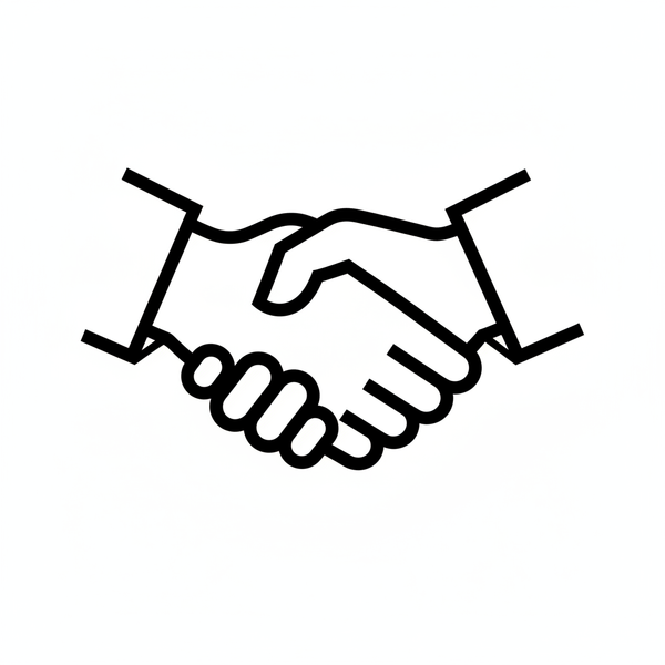 en noir et blanc et seulement le serrage de main